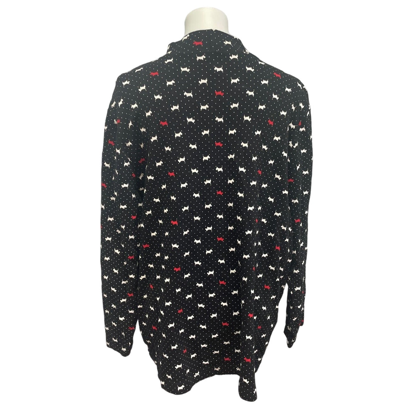 Croft & Barrow Womens Plus Size 3X Long Sleeve Scottie Dog Mock Turtleneck Top