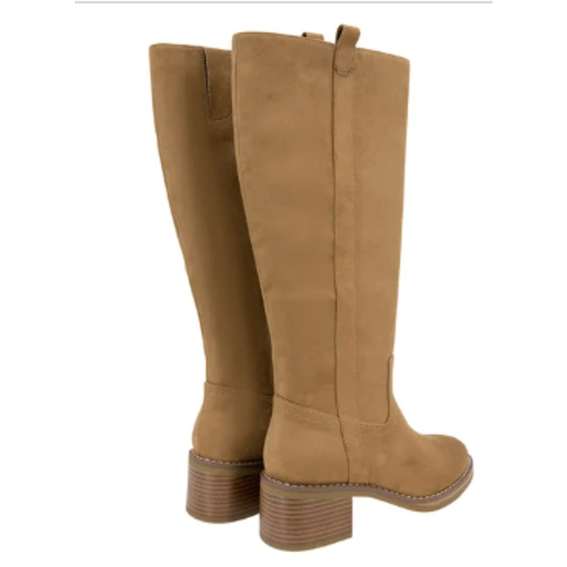 New In Box Kensie Womens Size 7.5 Brown Faux Suede Naya Knee High Zip Up Boots