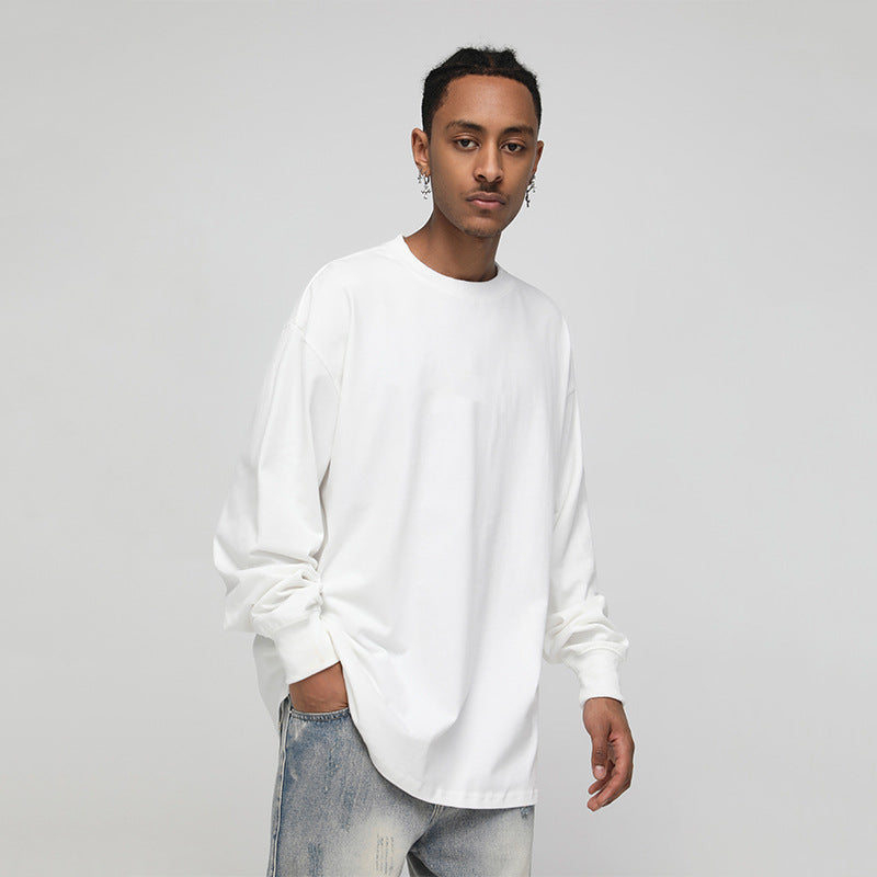 Men's Cotton Base Base Small Neckline Long Sleeve Shirt