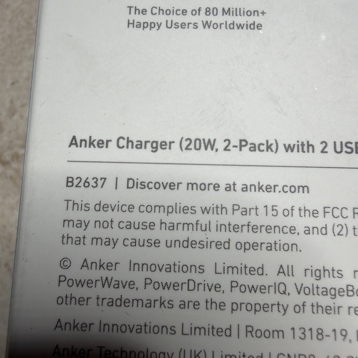 Anker 511 20W USB-C Fast Charger 2-Pack w/ Cables White NEW B2637