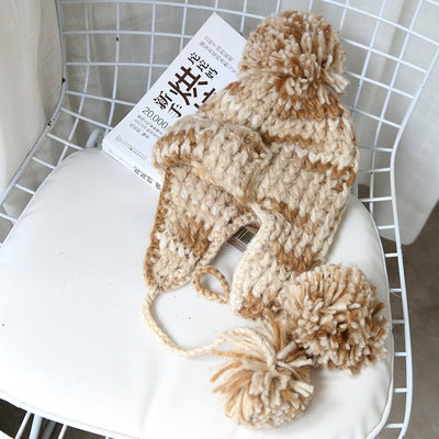 European Yarn Mixed Color Wool Lei Feng Hat