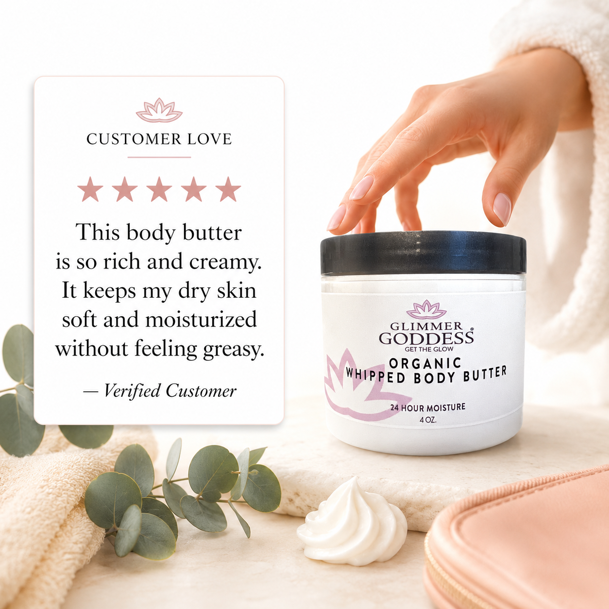 Organic Whipped Body Butter 4 oz – Travel Size