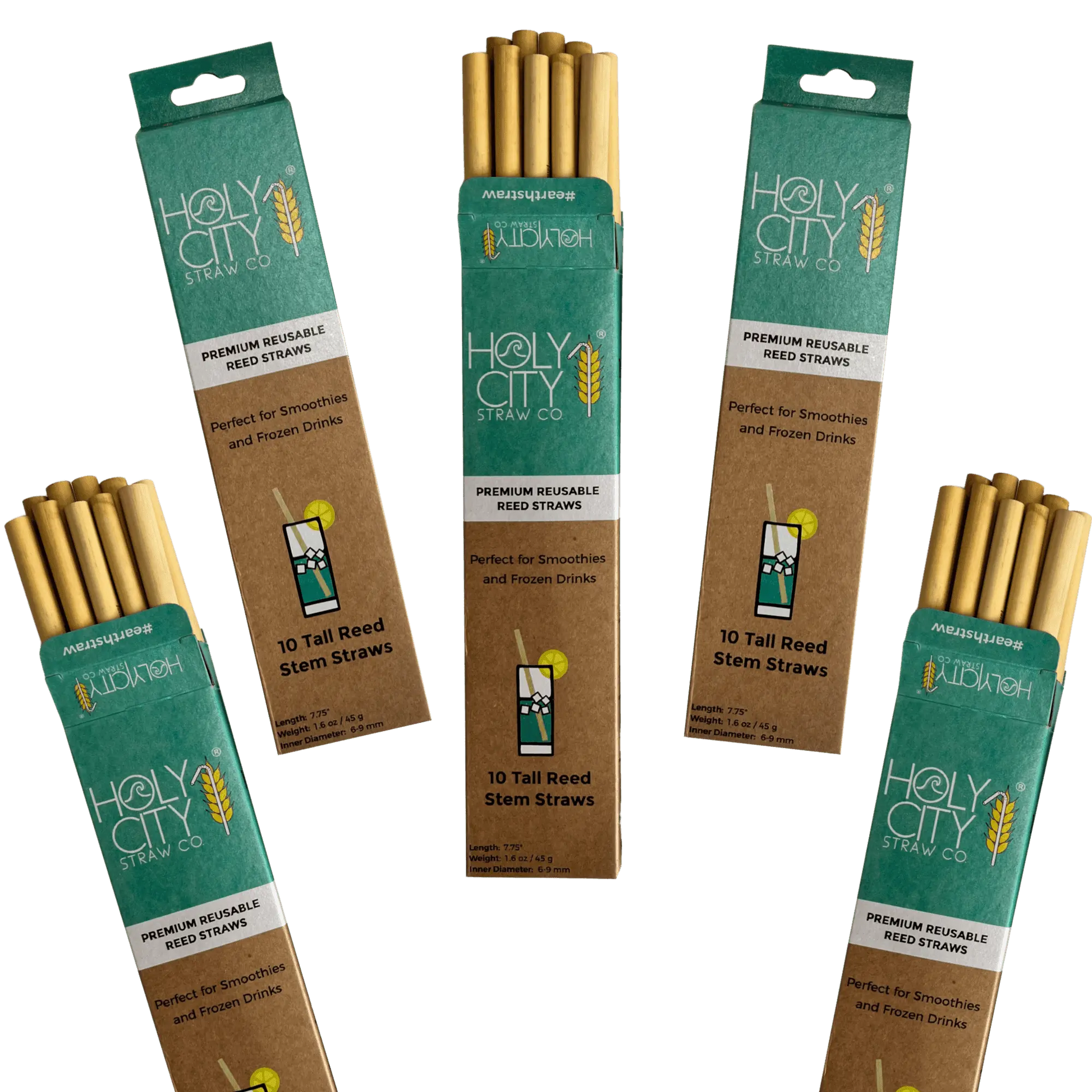 7.9" Jumbo Reed Straws | 10CT. | - 5 Pack Bundle-3