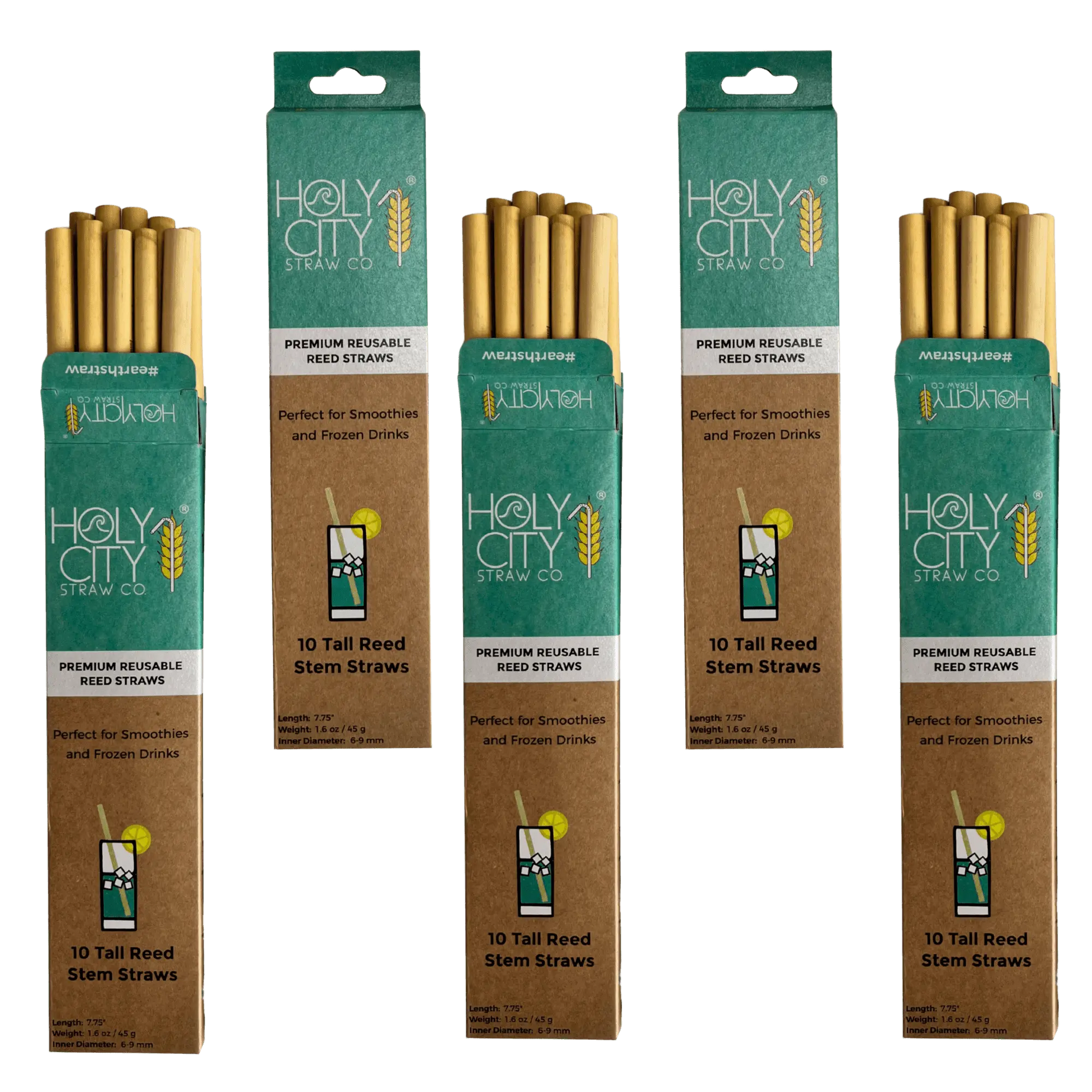 7.9" Jumbo Reed Straws | 10CT. | - 5 Pack Bundle-4