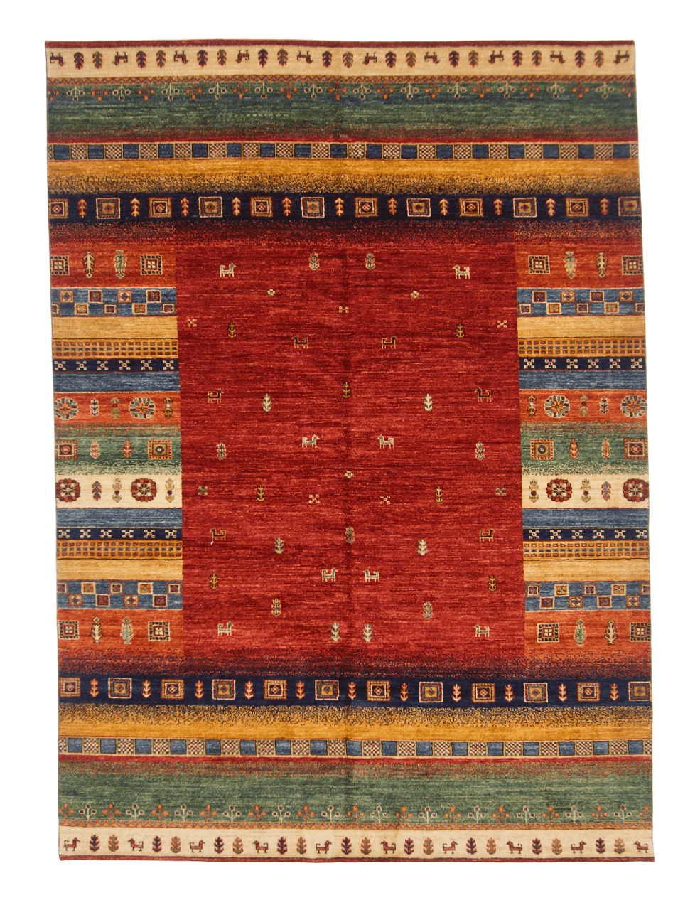 Afghan Gabbeh (5'08"x7'10") red/multicolor-0