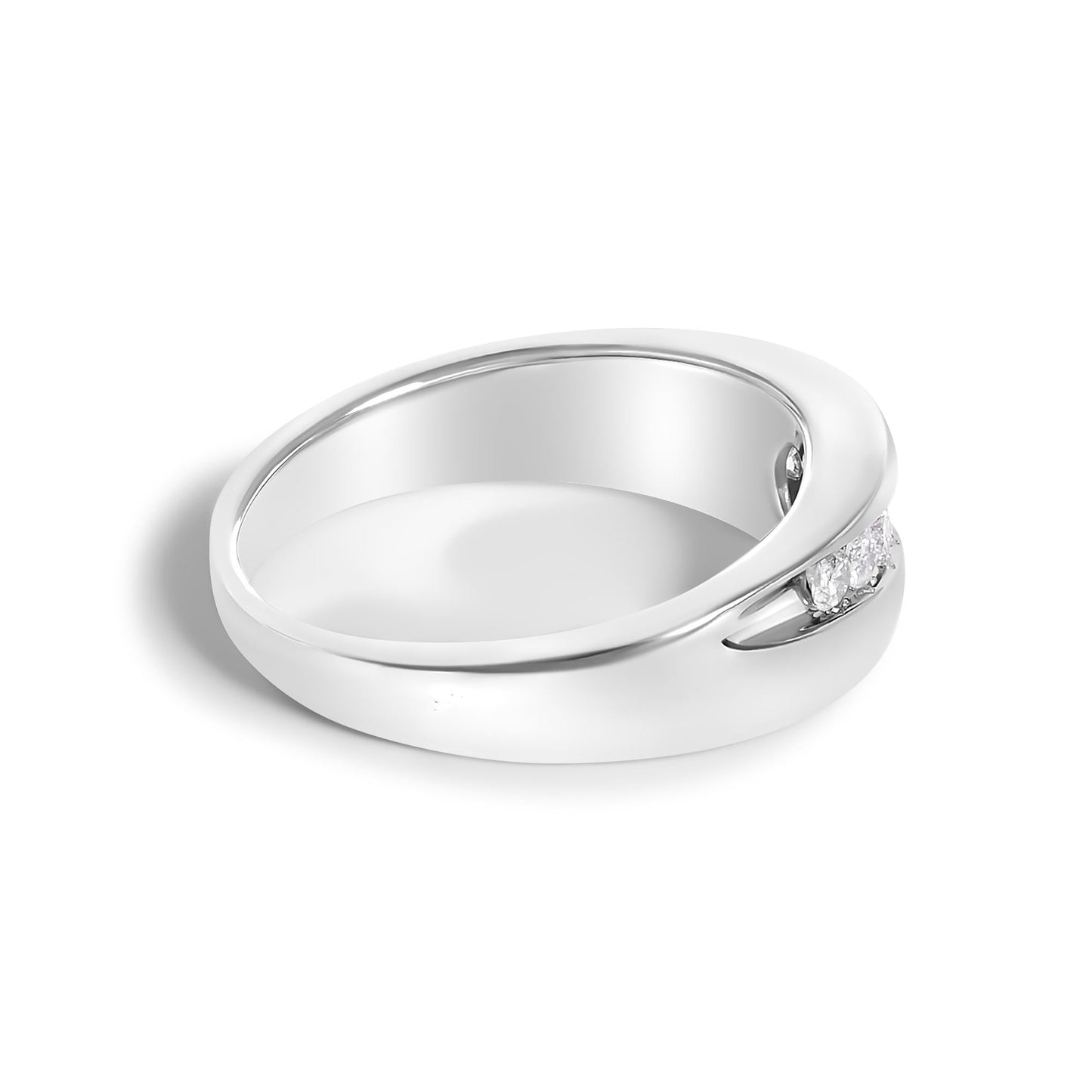 Men's.925 Sterling Silver 1/2 Cttw Diamond 9 Stone Band Ring-1