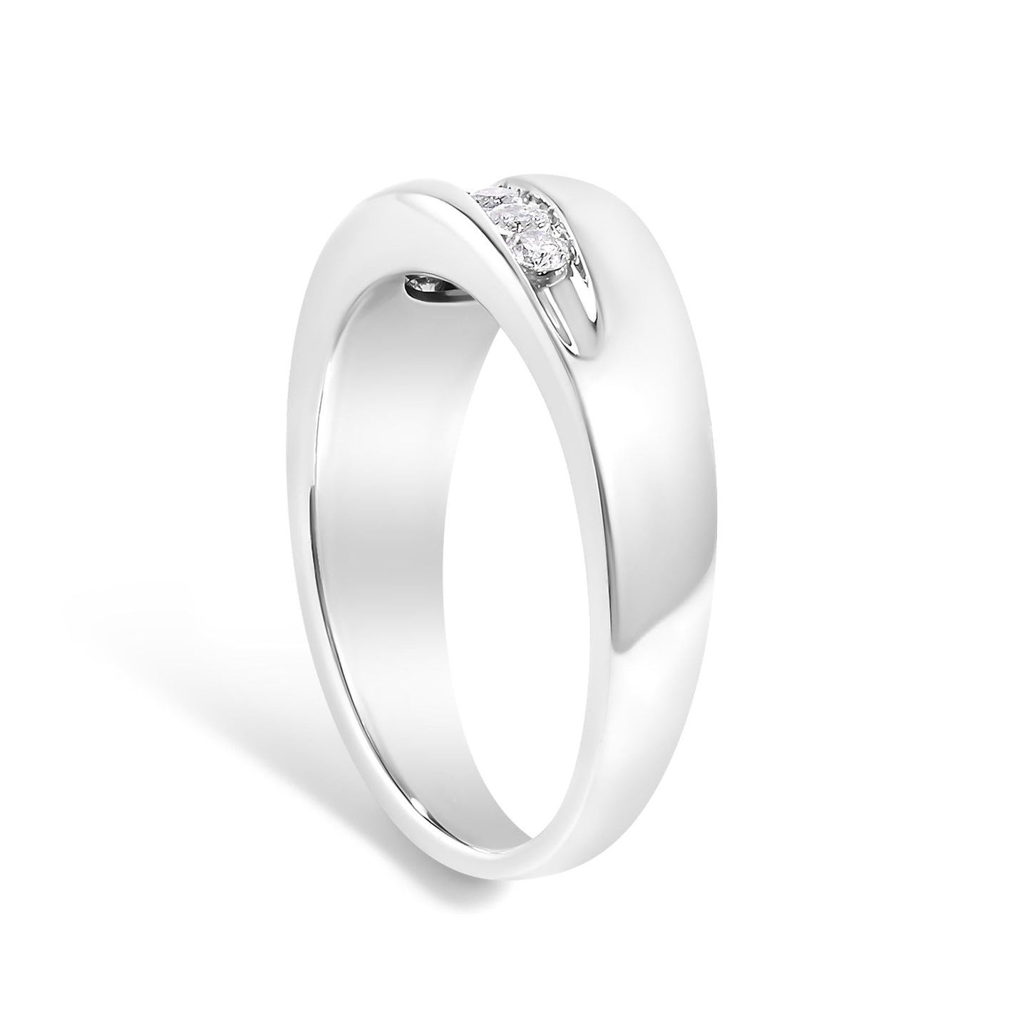 Men's.925 Sterling Silver 1/2 Cttw Diamond 9 Stone Band Ring-4