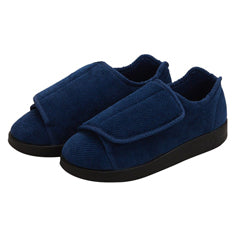 Silverts Women’s Double-Extra Wide Easy Closure Slipper For Seniors 6 Navy