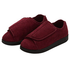 Silvert s Women’s Double-Extra Wide Easy Closure Slipper For Seniors 10 Wine