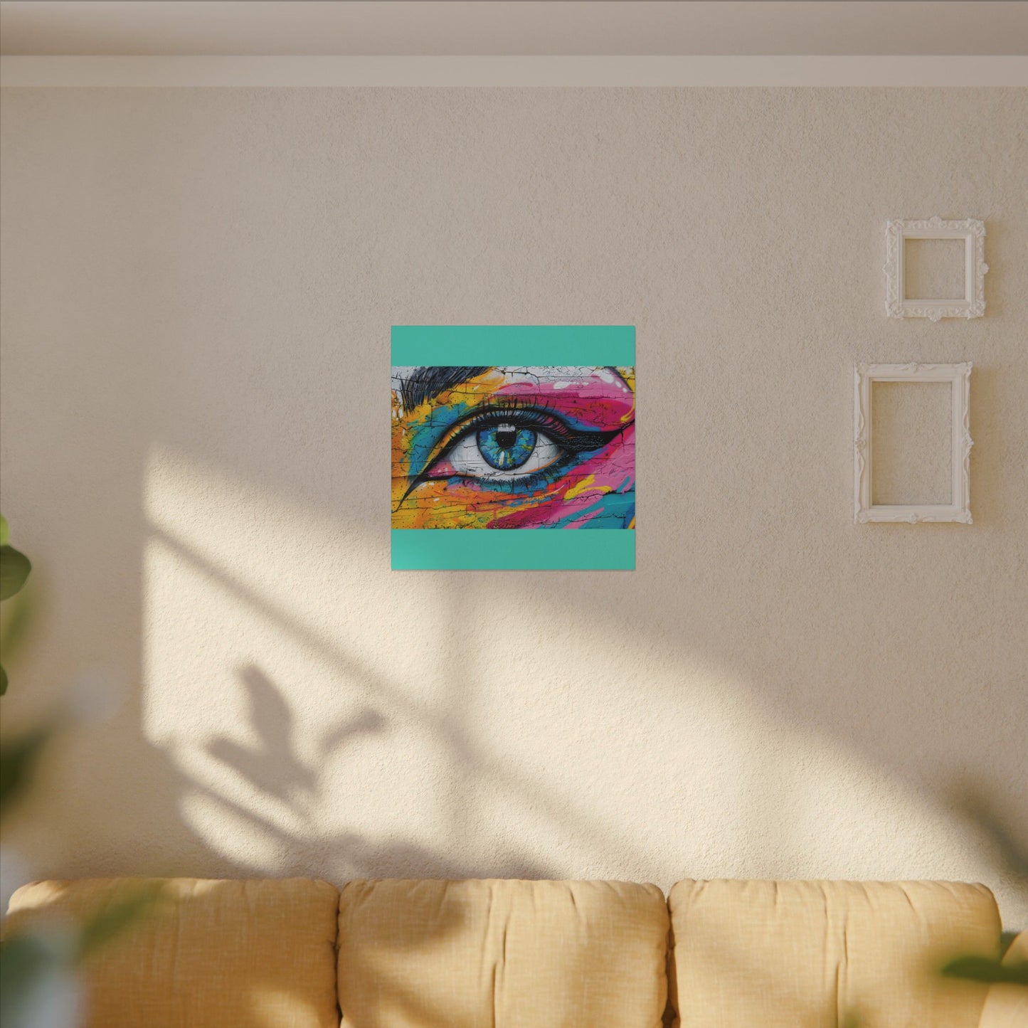 Colorful Eye Street Art Matte Canvas Print