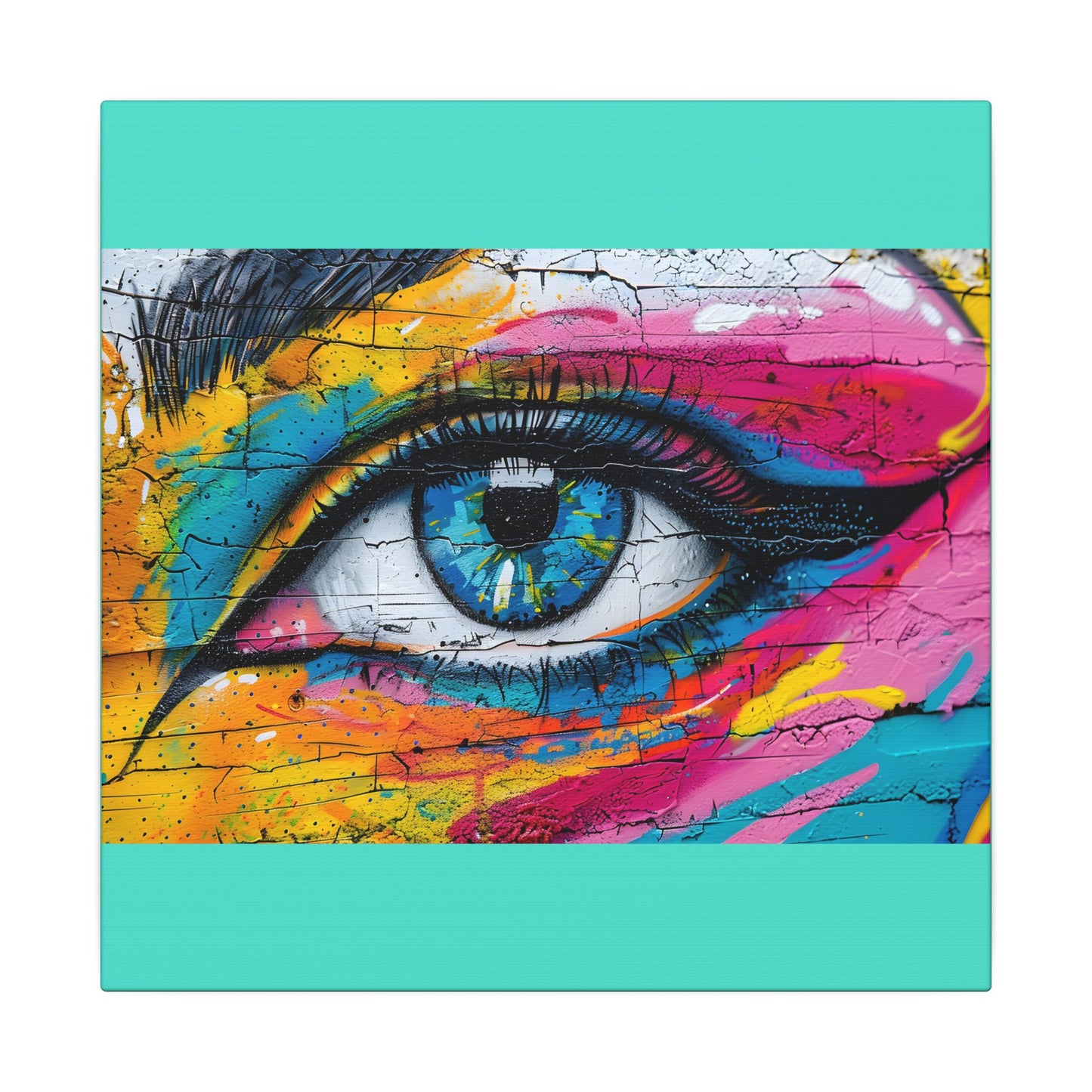 Colorful Eye Street Art Matte Canvas Print