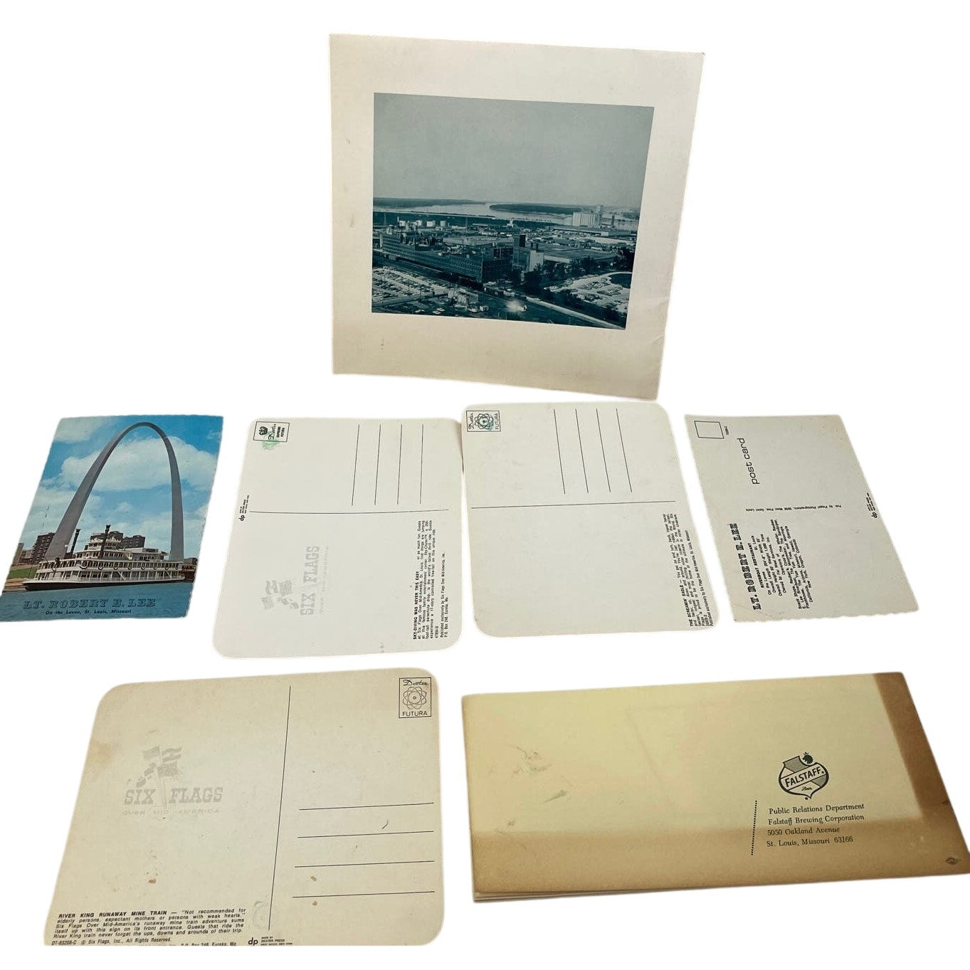 Vintage St Louis Gateway Arch Six Flags Procter & Gamble Falstaff Postcard Lot