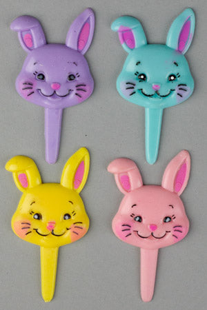 Puffy Bunny Picks, Assortment -72 count,  Size 2-1/2"