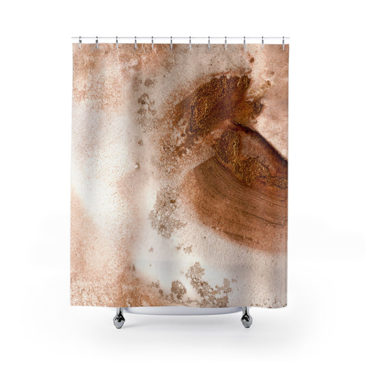 Artistic Shower Curtain, Minimalist Bathroom Decor, Abstract Design, Modern Home Accessories, Unique Bathroom Gift, Earthy Tones