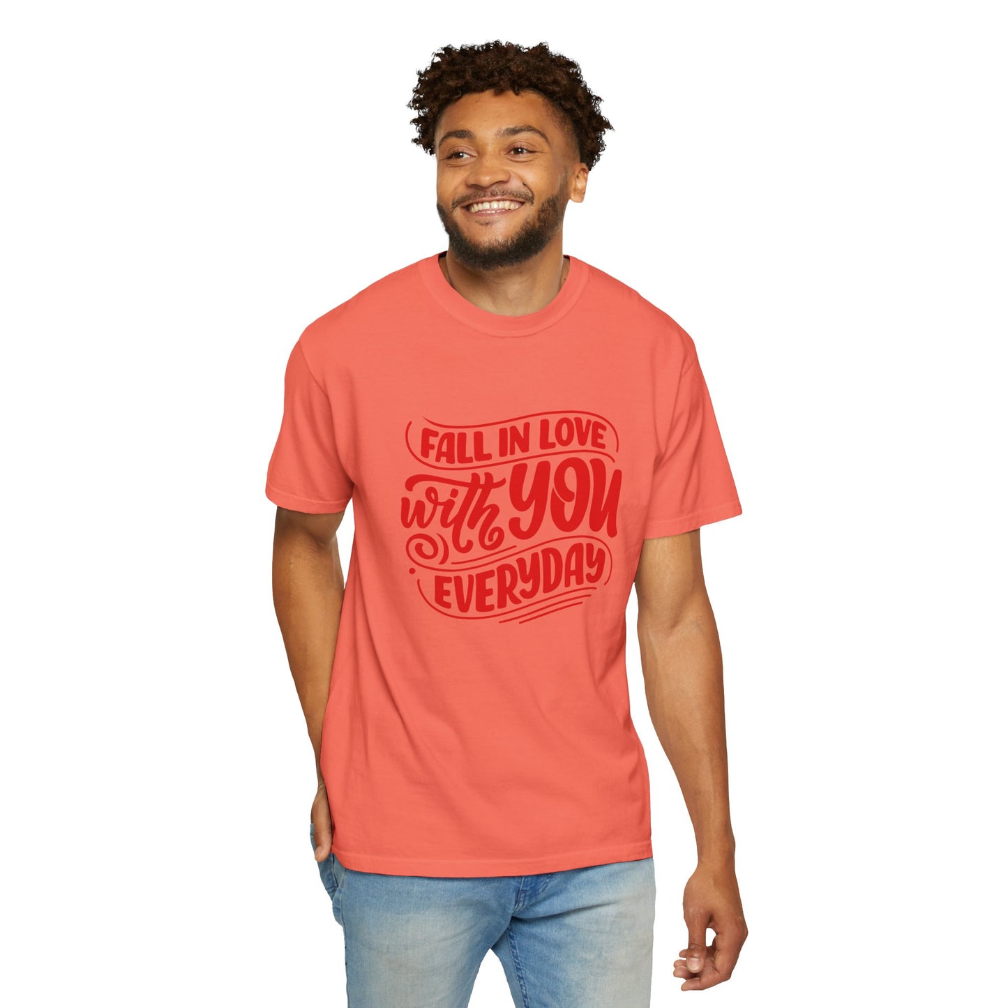 Fall in Love with YOU Quote T-shirt for Couples, Valentine's Day, Gifts for Him/Her, Casual Everyday Wear, Comfortable Unisex Tee