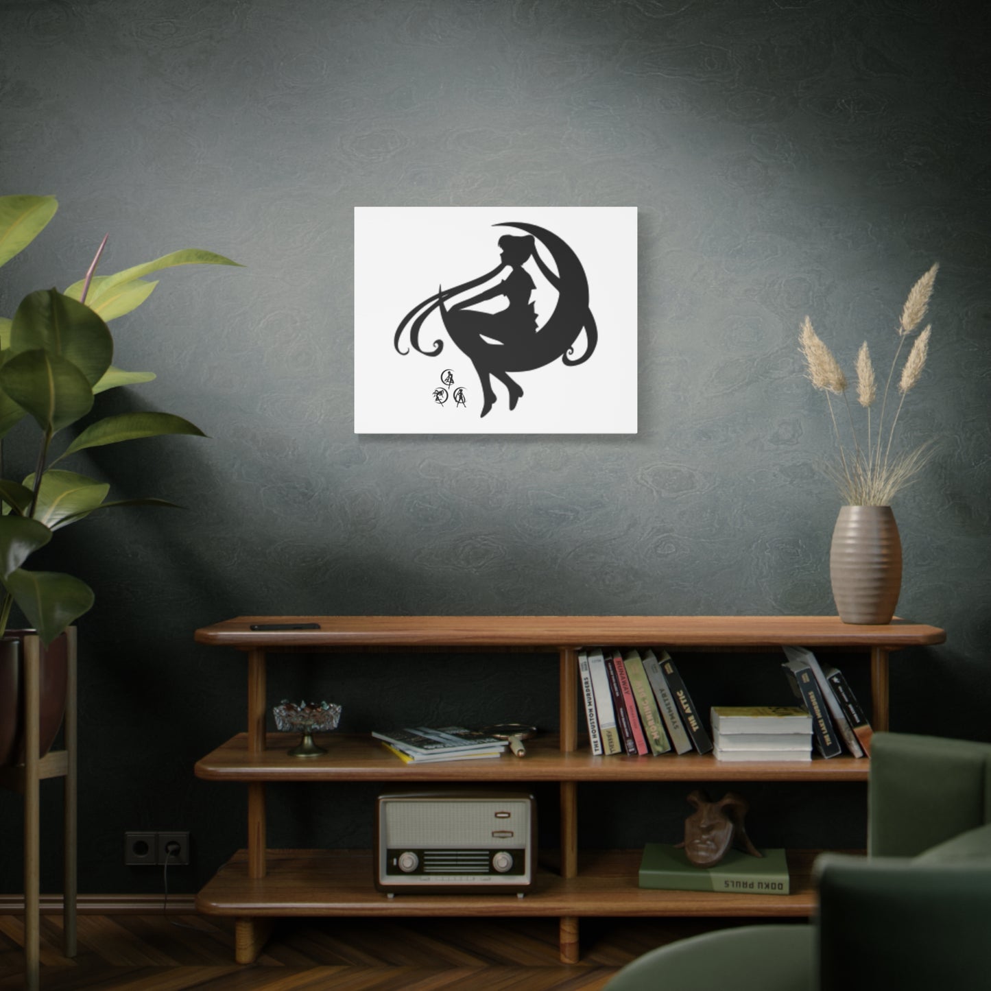 Moonlit Goddess Canvas Art, Modern Wall Decor, Fantasy Home Decor, Boho Aesthetic, Gift for Art Lovers
