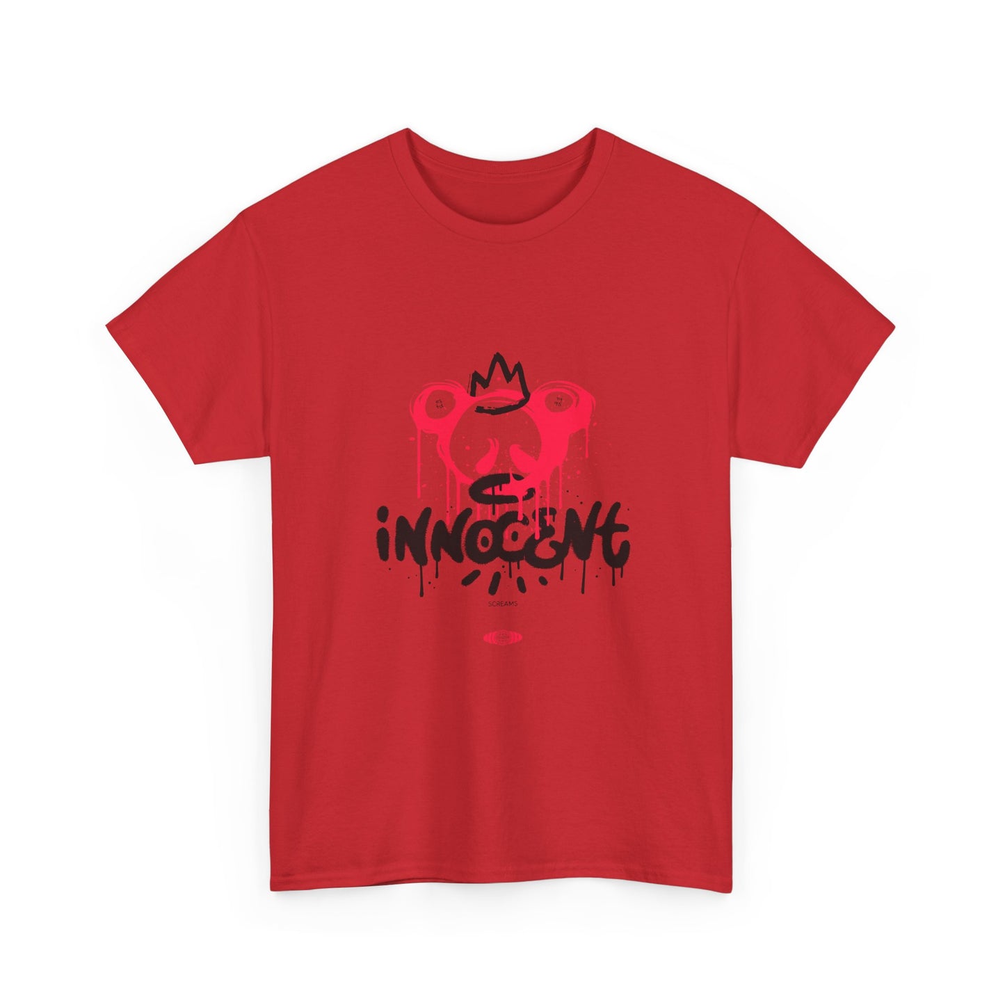 Edgy Graphic Tee: 'Innocent' Design, Urban Fashion, Streetwear, Unisex Cotton T-Shirt, Music Festivals, Casual Wear