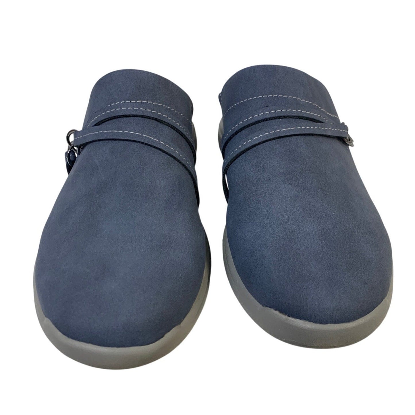JSport Womens Size 7 Blue Faux Leather Gina Slip On Memory Foam Sneaker Shoes