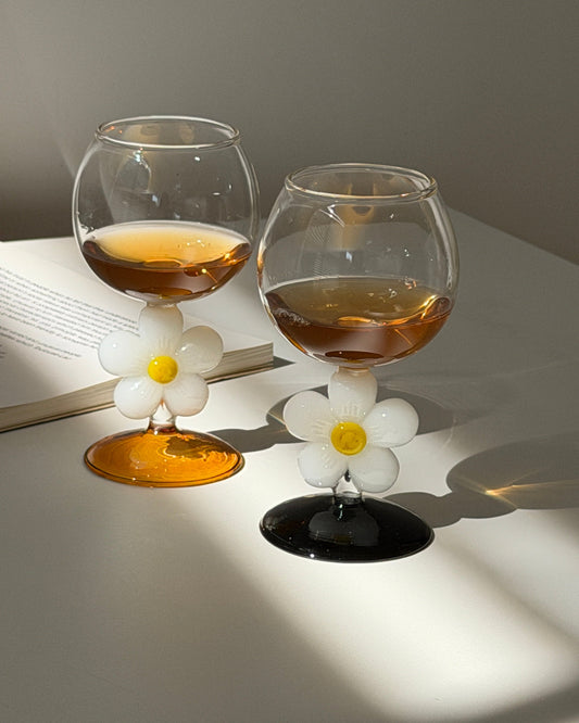 Daisy Bloom Stem Glass-0