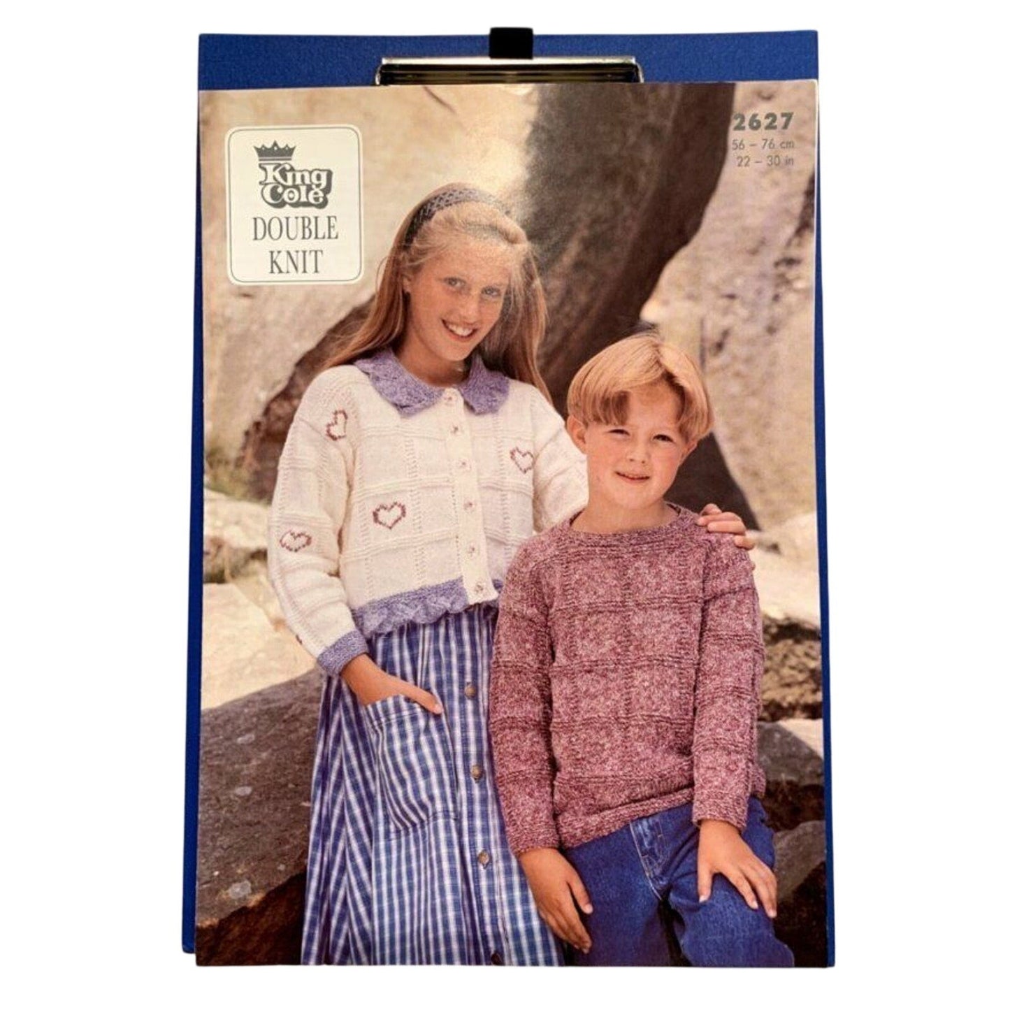 New King Cole 2627 Stonewash DK Heart Sweater Child Cardigan Knitting Pattern