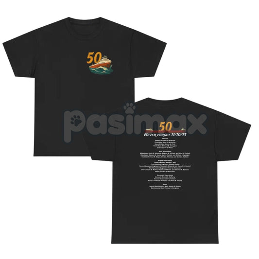 50th Anniversary Edmund Fitzgerald T-Shirt - Great Lakes Maritime History Tee, 1975 Shipwreck Commemorative Apparel, Legendary Freighter Tribute Gift