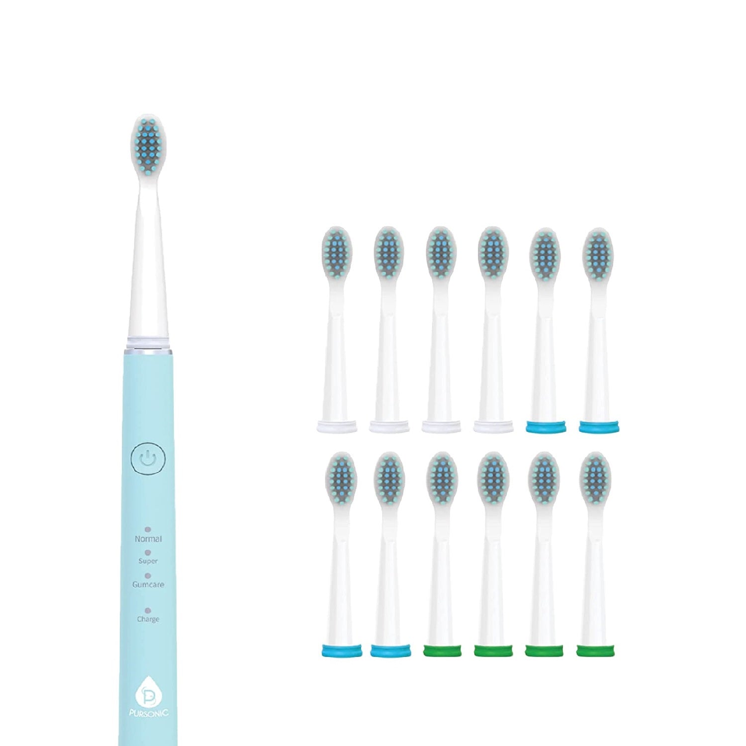 USB Rechargeable Electric toothbrush with 12 Brush Heads-3