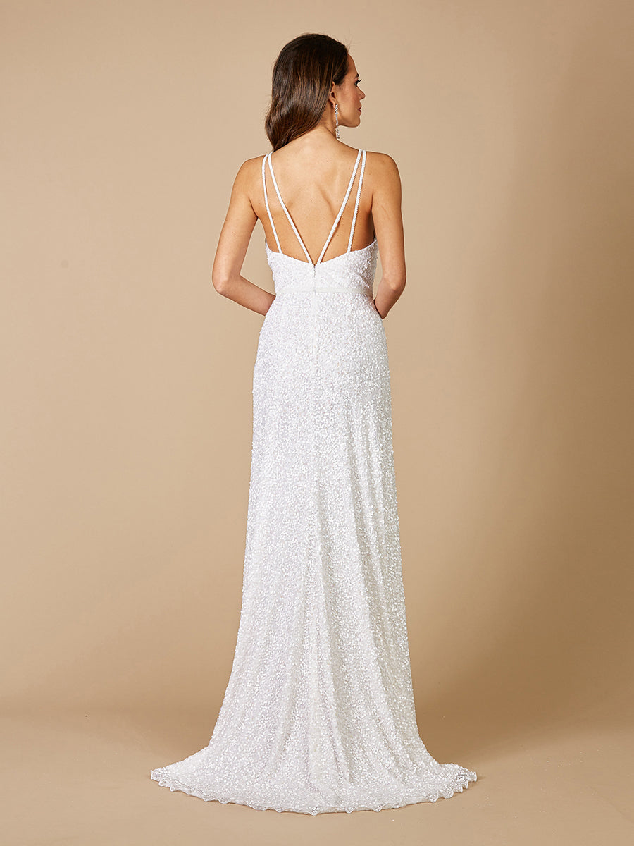 Lara Greenley Sleeveless Beaded Wedding Dress - OUTLET