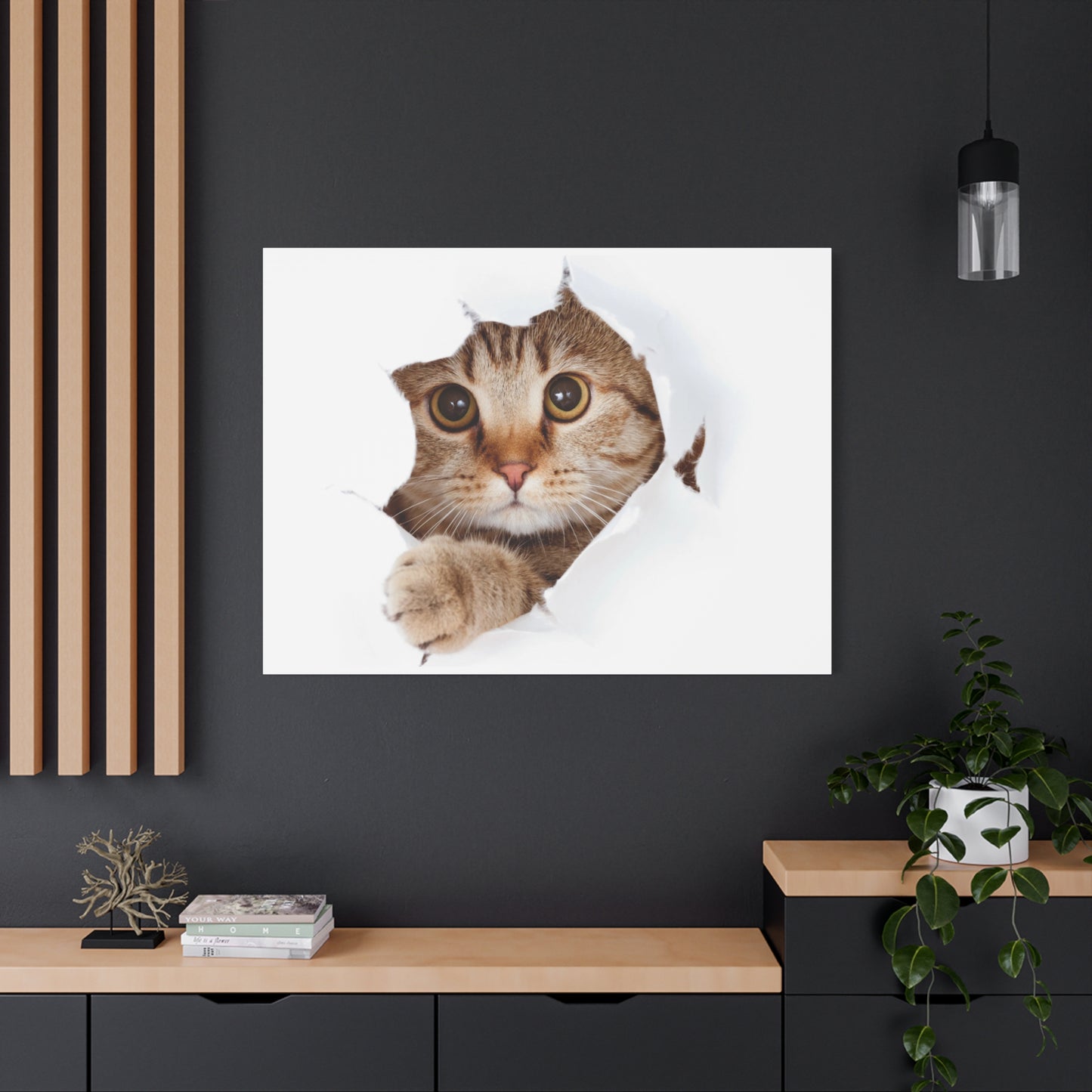 Whimsical Cat Canvas Art, Playful Decor for Cat Lovers, Home Wall Art, Pet-Themed Gift, Cute Cat Wall Art, Cat Lover's Decoration