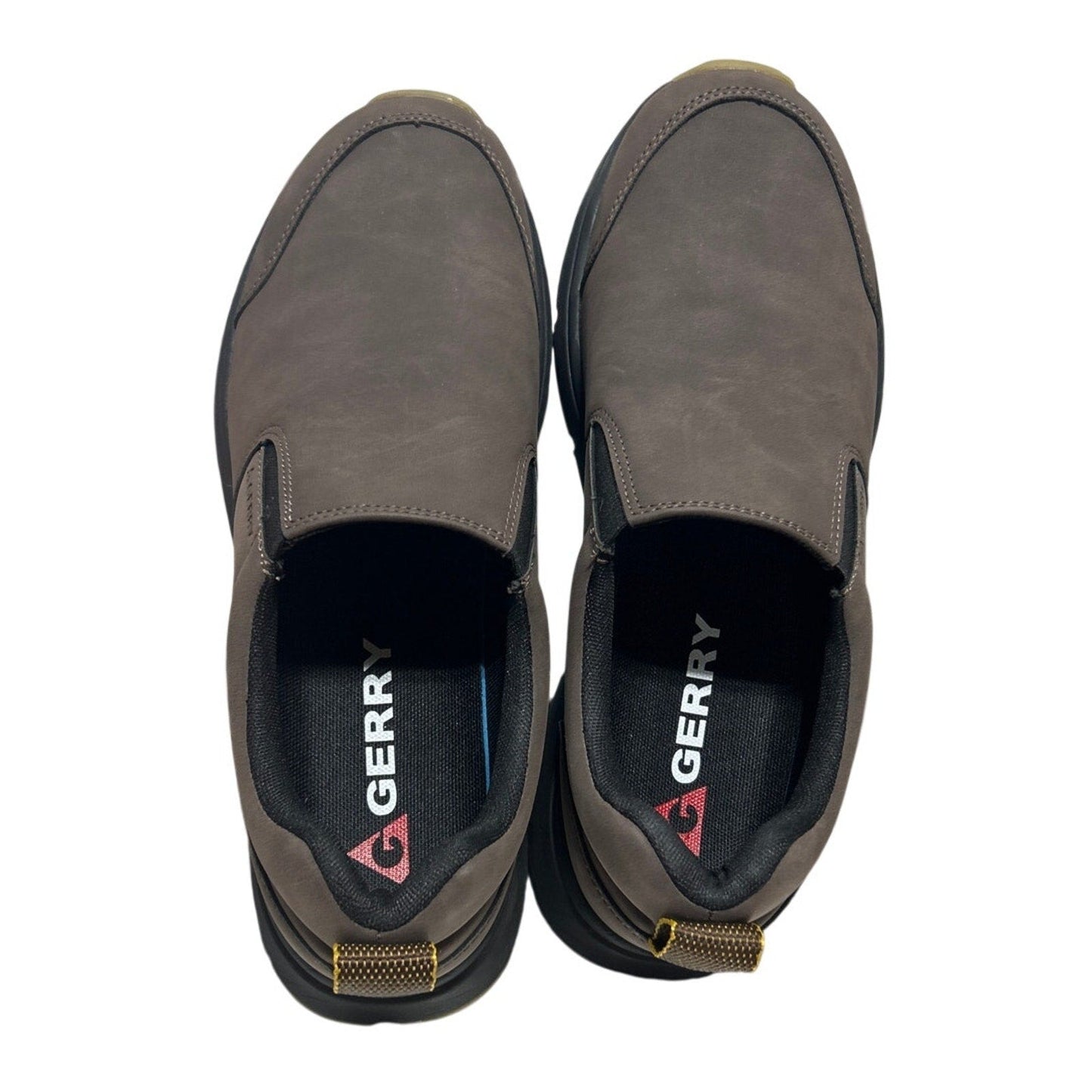 New In Box Gerry Men Size 10.5 Brown Faux Leather Slide On Moc II Sneakers Shoes