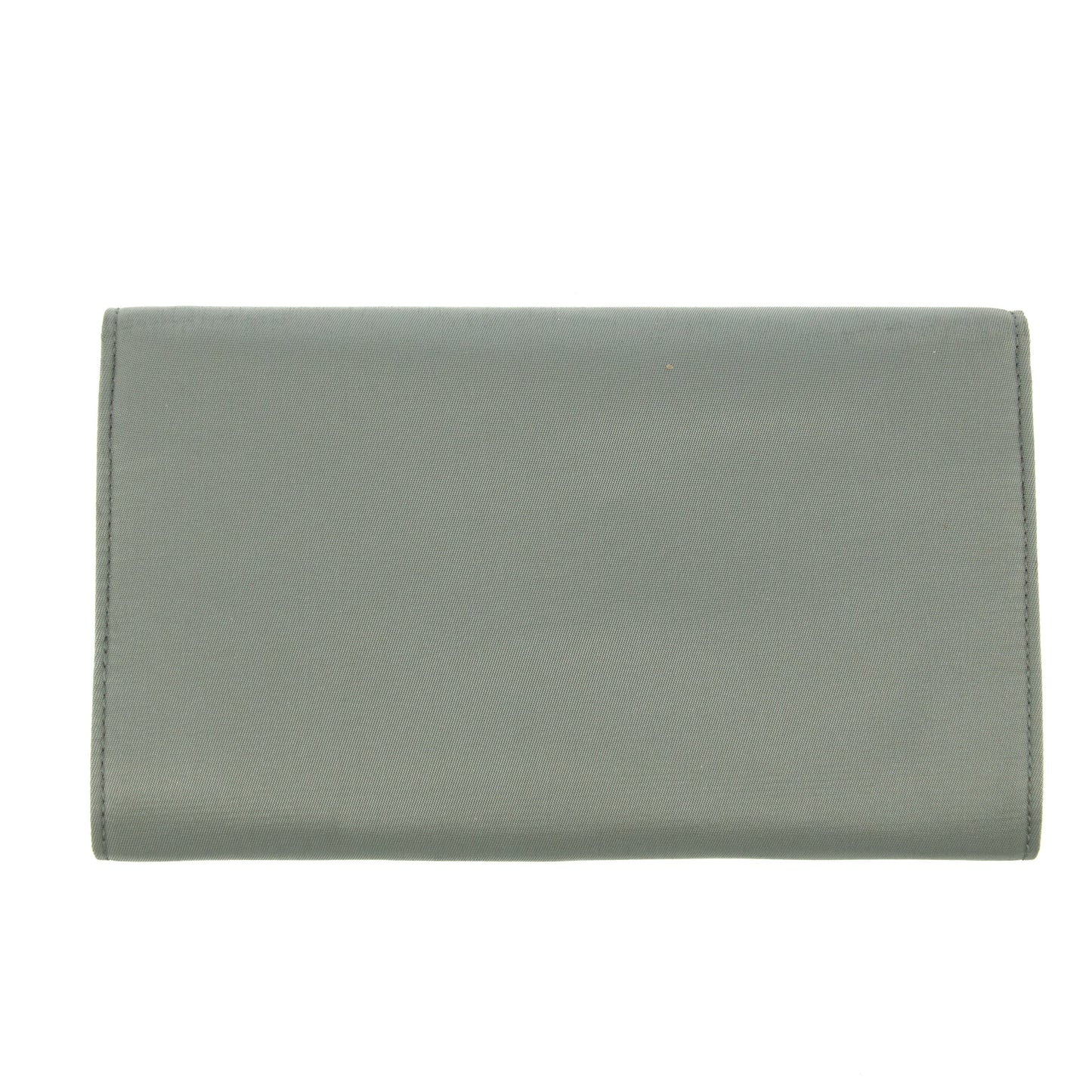 Prada Grey Nylon Triangular Logo Long Wallet #5162