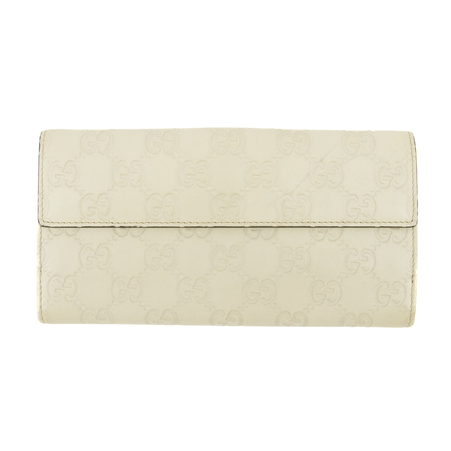 Gucci Guccissima White Heart Continental Long Wallet #5172