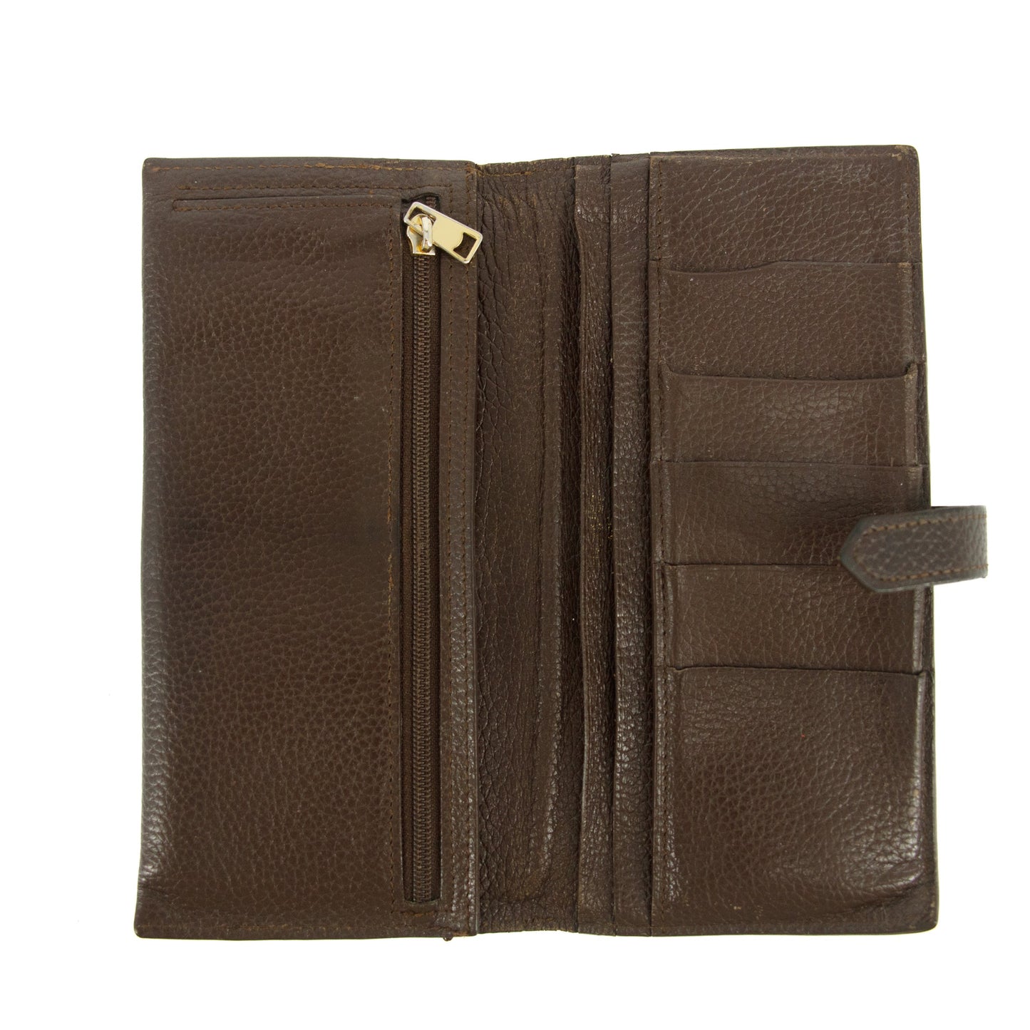 Hermes Brown Leather Long Wallet #5179