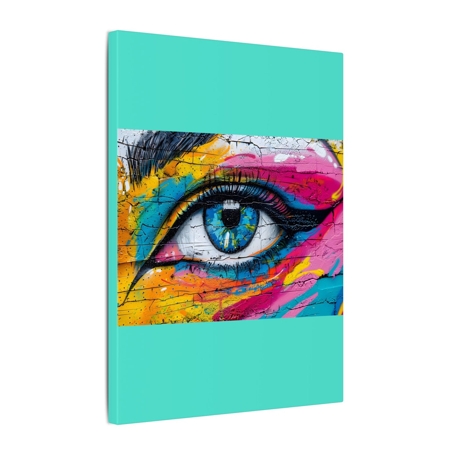 Colorful Eye Street Art Matte Canvas Print
