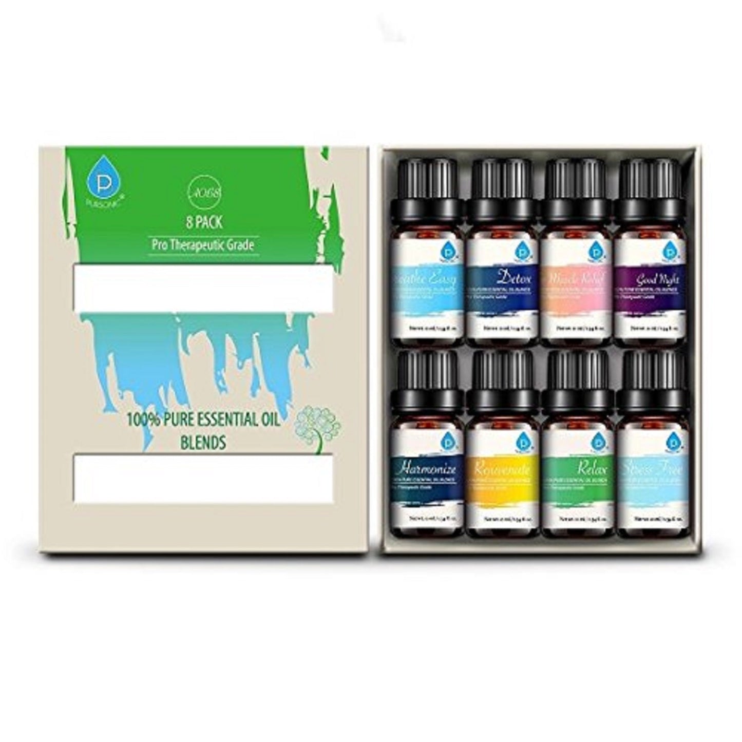 8 Pack of 100% Pure Essential Aromatherapy Oils-2