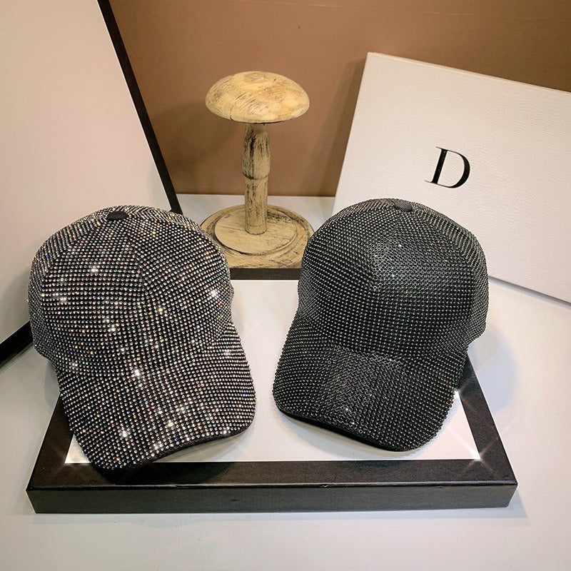 Summer Duck Tongue Hat Heavy Handmade Water Diamond Full Diamond Baseball Hat Versatile Sunshade and Sunscreen Hat