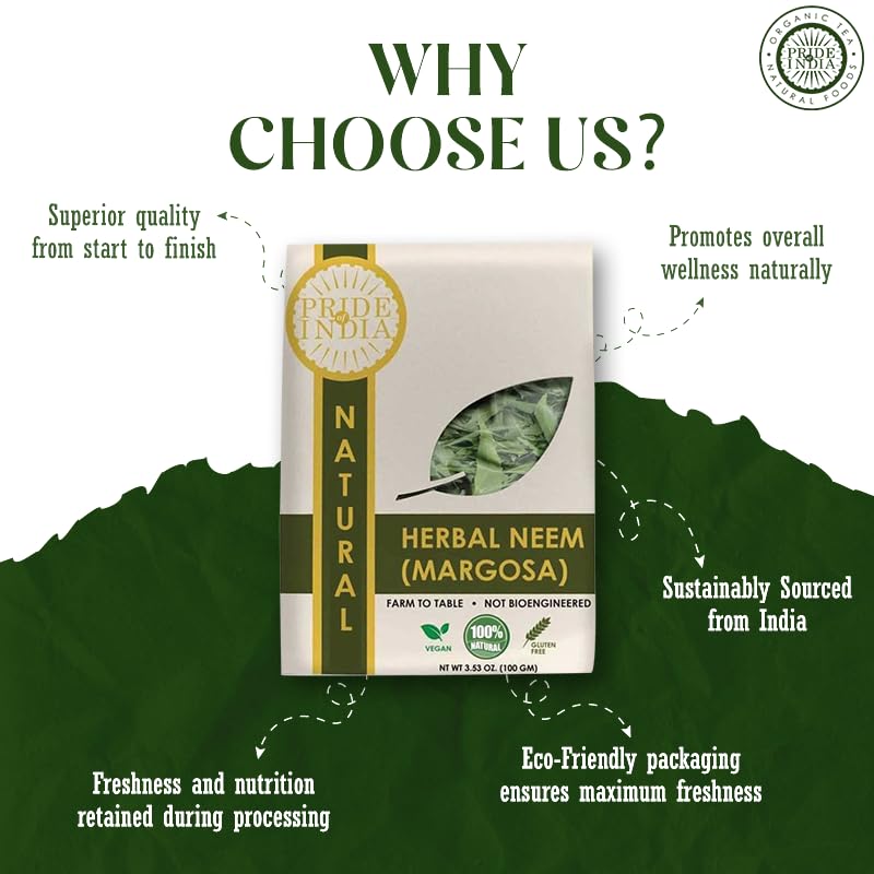Natural Neem (Margosa) Herb Whole Leaf, 3.53oz (100gm) Pack-0