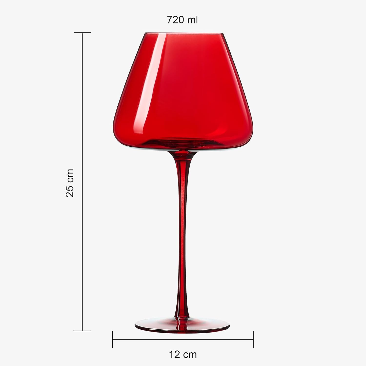 Valentine's Colored Red & Pink Crystal Wine Glasses | 2 Set | Italian Style Tall-3