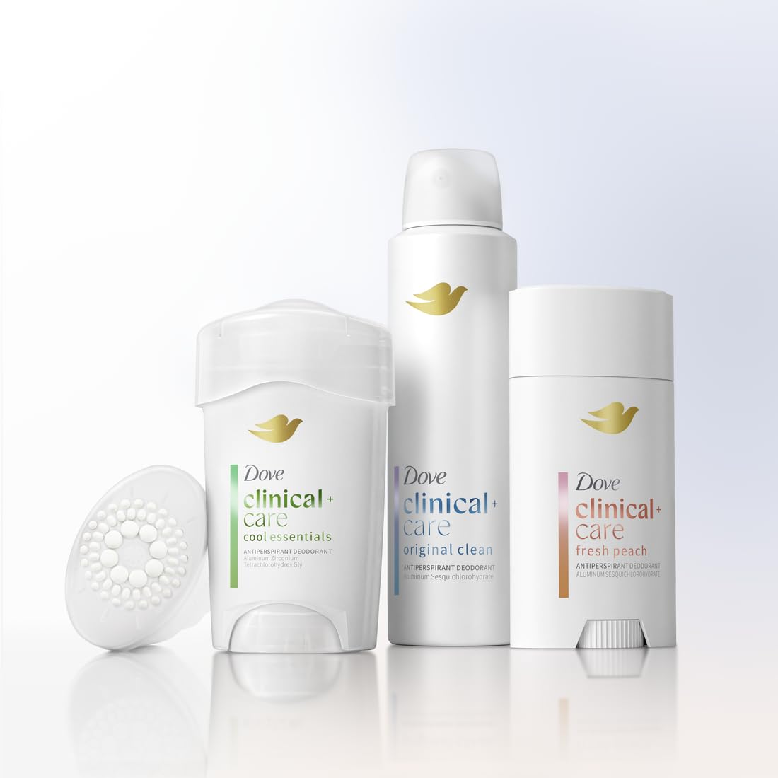 Dove Clinical + Care Antiperspirant Deodorant Invisible Solid Stick for Women Clean Soft for Sensitive Skin Hypoallergenic 2.6 oz