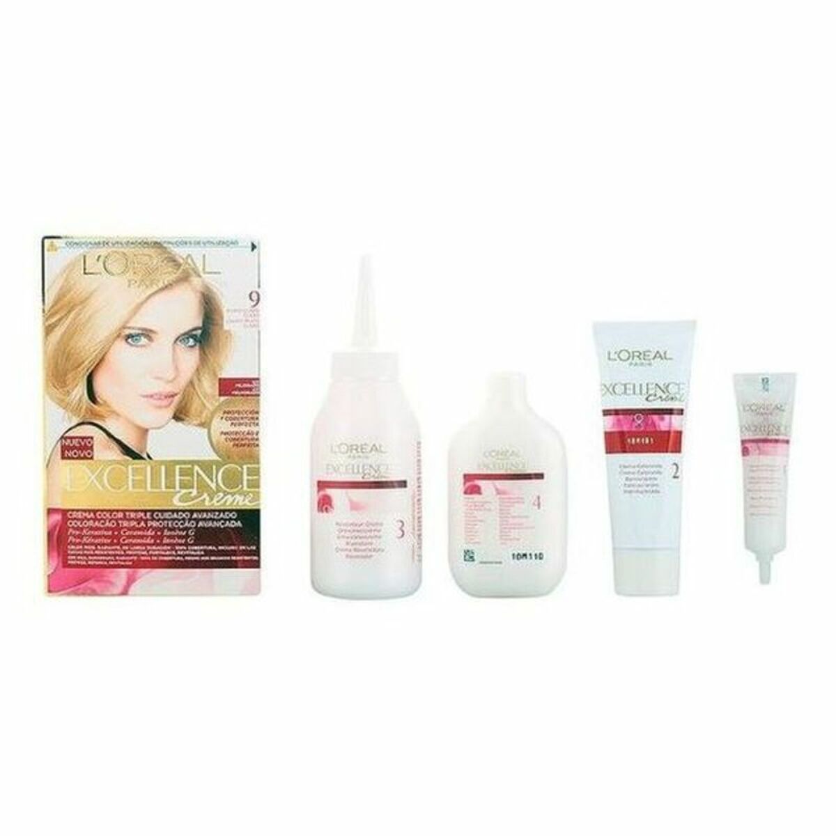 Permanent Dye L'Oreal Make Up Excellence Nº 9 Rubio Claro Claro Nº 9-Rubio Claro Claro 192 ml-0