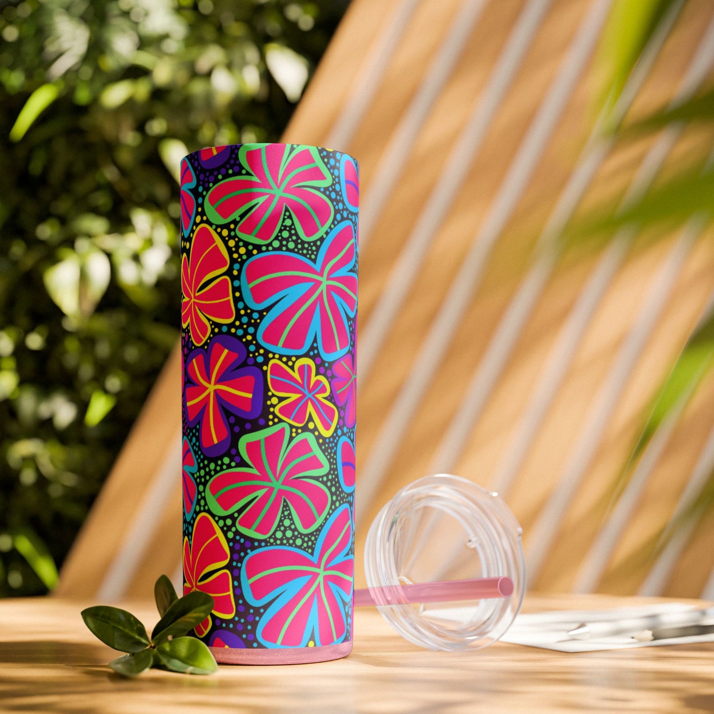 Vibrant Floral Skinny Tumbler, 20oz | Reusable Drink Cup for Home, Office, Road Trips | Fun Gift for Spring, Summer, Birthdays, Garden [...]