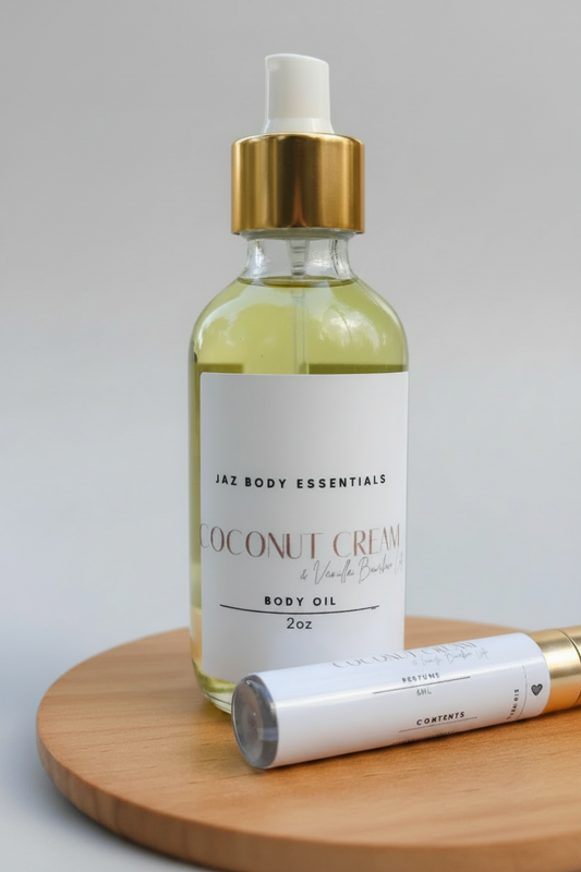 Coconut Cream & Vanilla Bourbon Latte Body Oil & Perfume Set