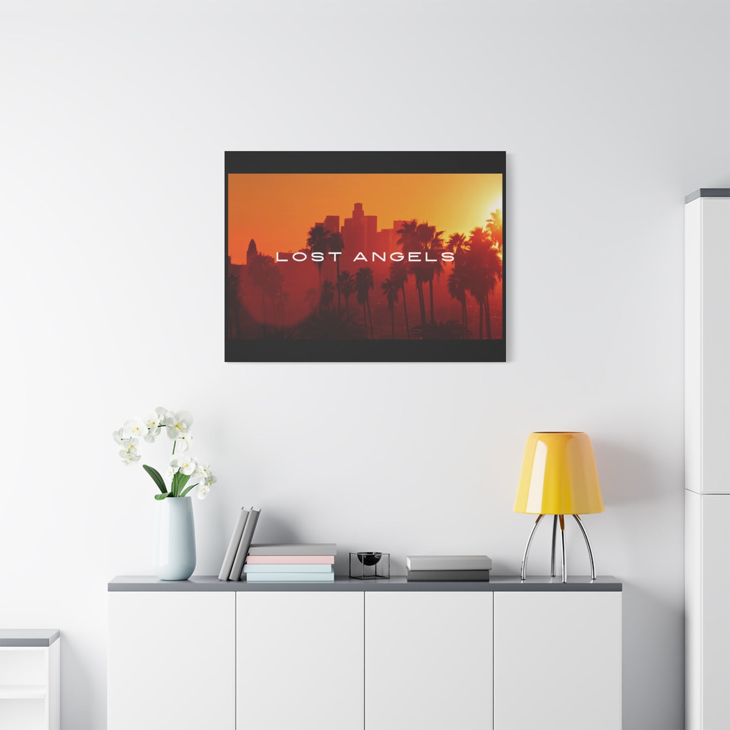 Lost Angels Wall Art Canvas | Sunset Cityscape Print, Home Decor, Gift for Art Lovers, Modern Living Room, California Vibe
