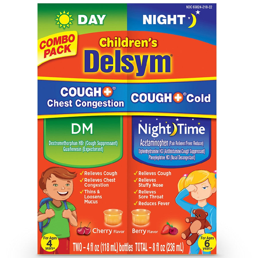 Delsym Children's Cough Day & Night  Liquid 4+4 Oz Value Pack