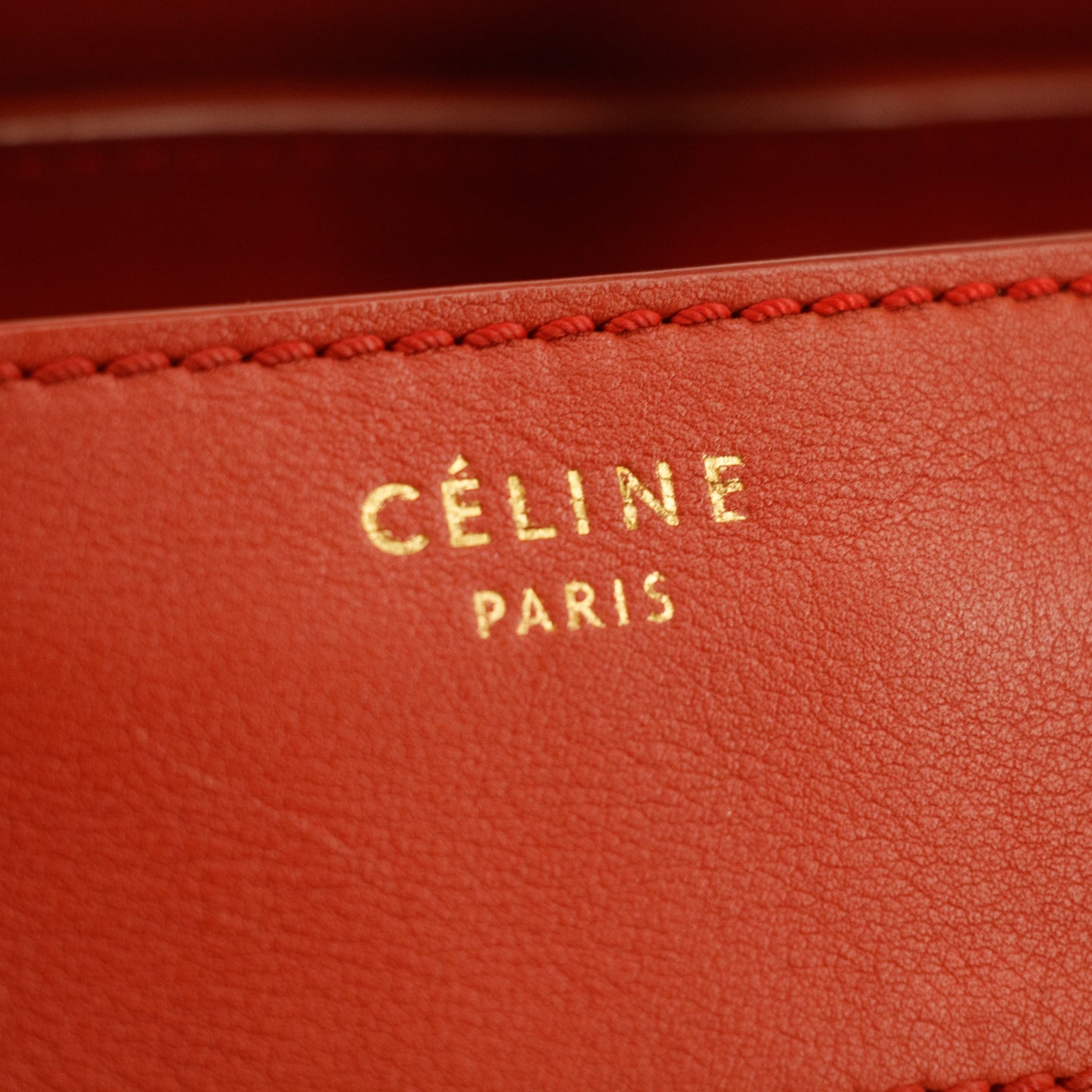 Celine Leather Red Luggage Micro Tote #5235