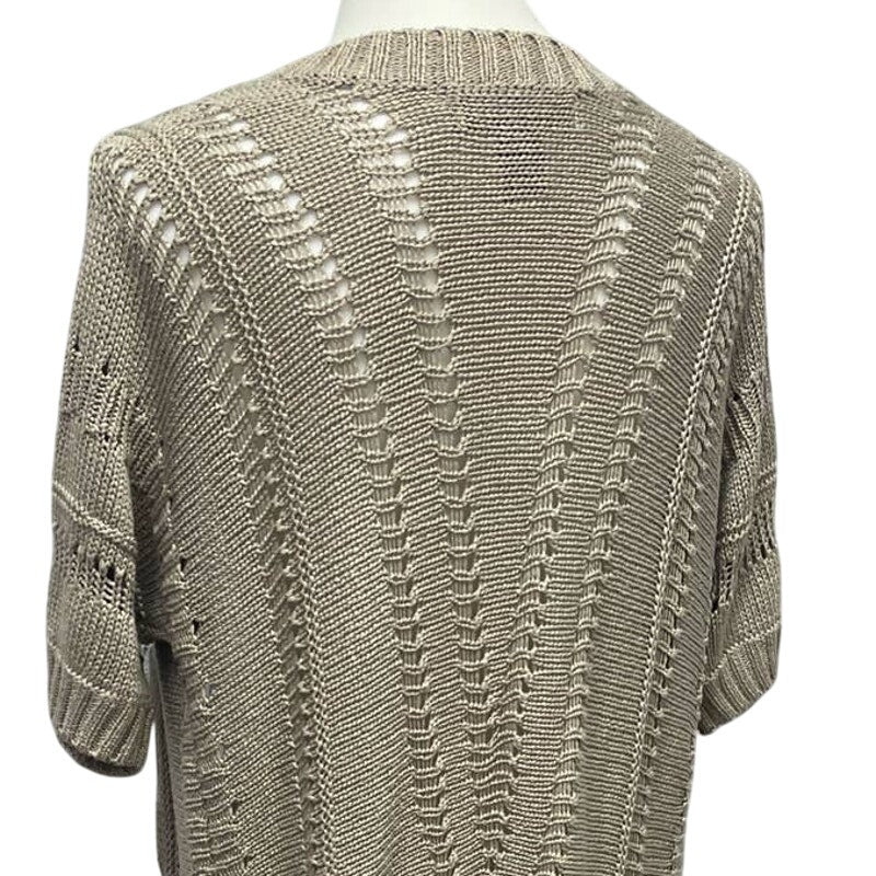 Venue Womens Medium Acrylic Short Sleeve Long Open Loose Knit Cardigan Sweater