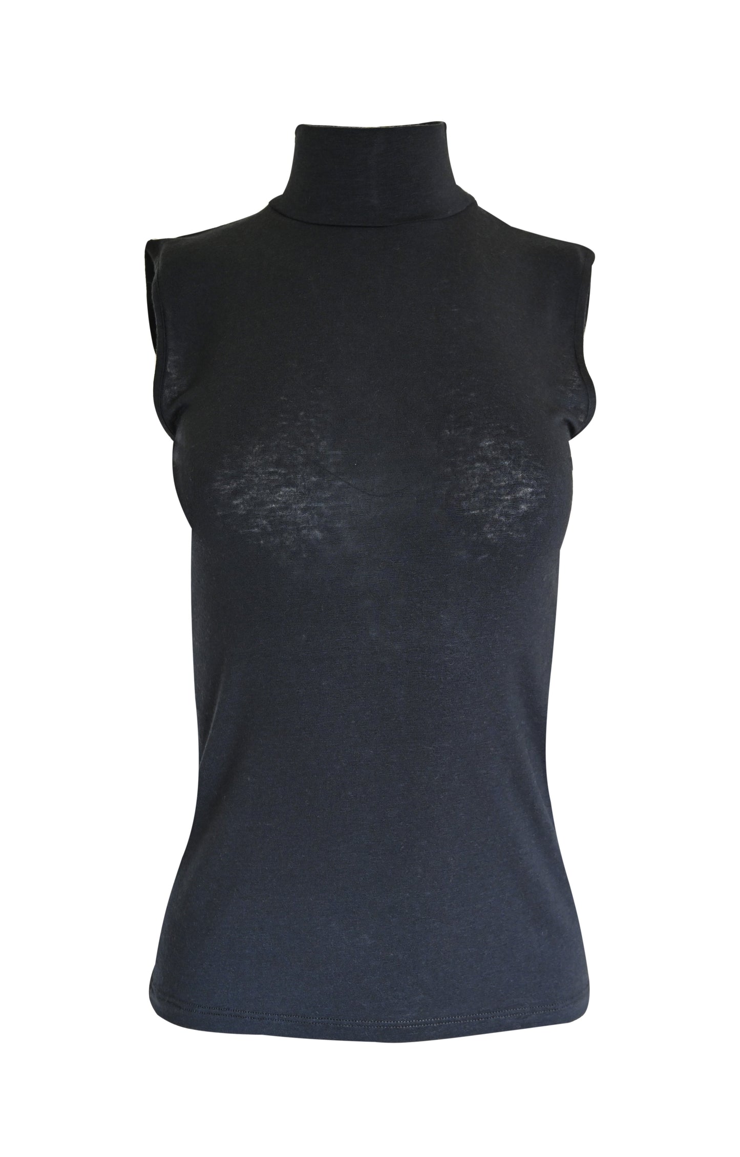 EGI Exclusive Collections Women's Modal Cashmere Blend Mock Neck Sleeveless Top. Proudly Made in Italy (5239)