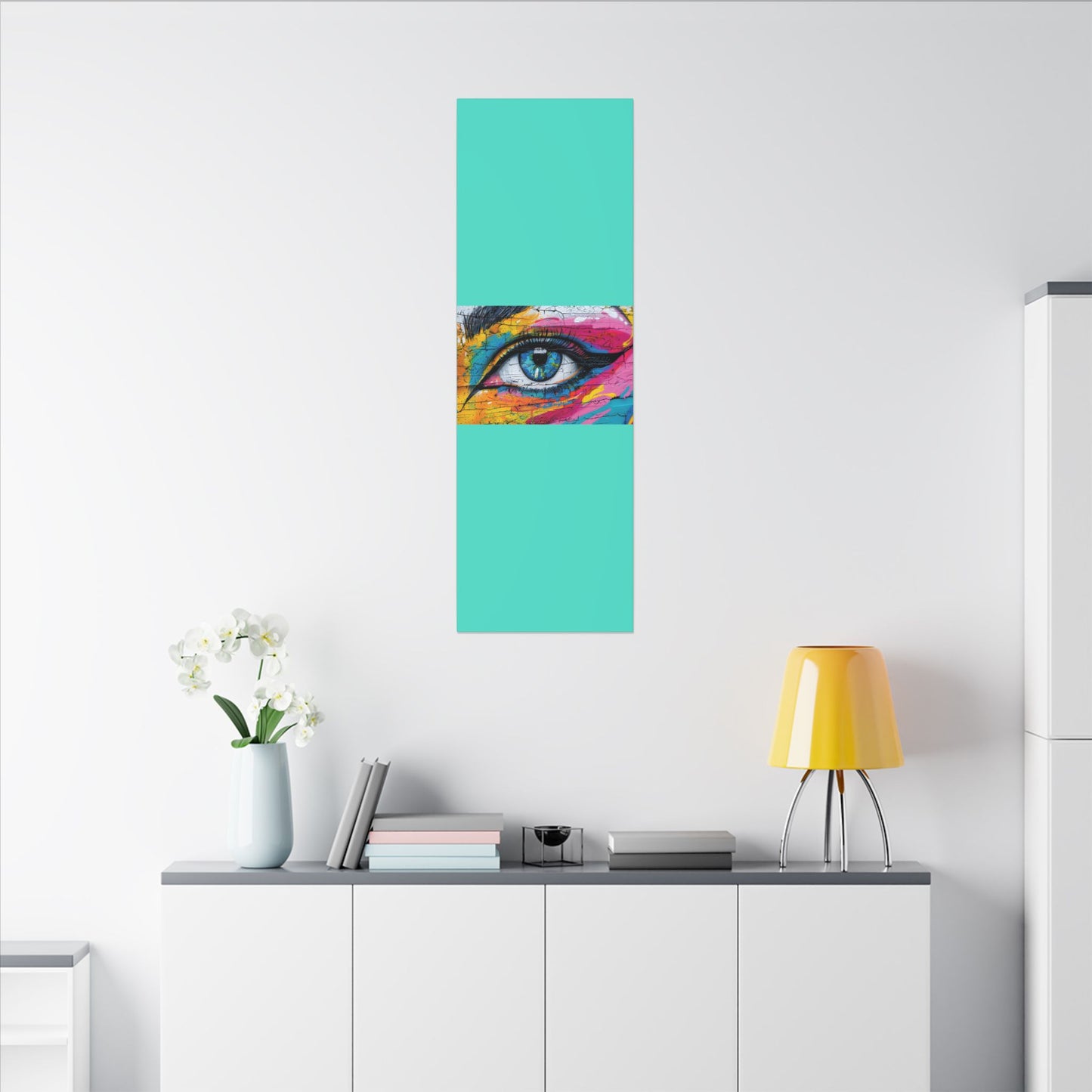 Colorful Eye Street Art Matte Canvas Print