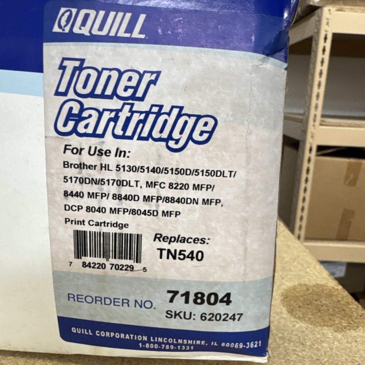 QUILL 71804 Replac. BROTHER TN-540 TN540 BLACK TONER CARTRIDGE New Sealed