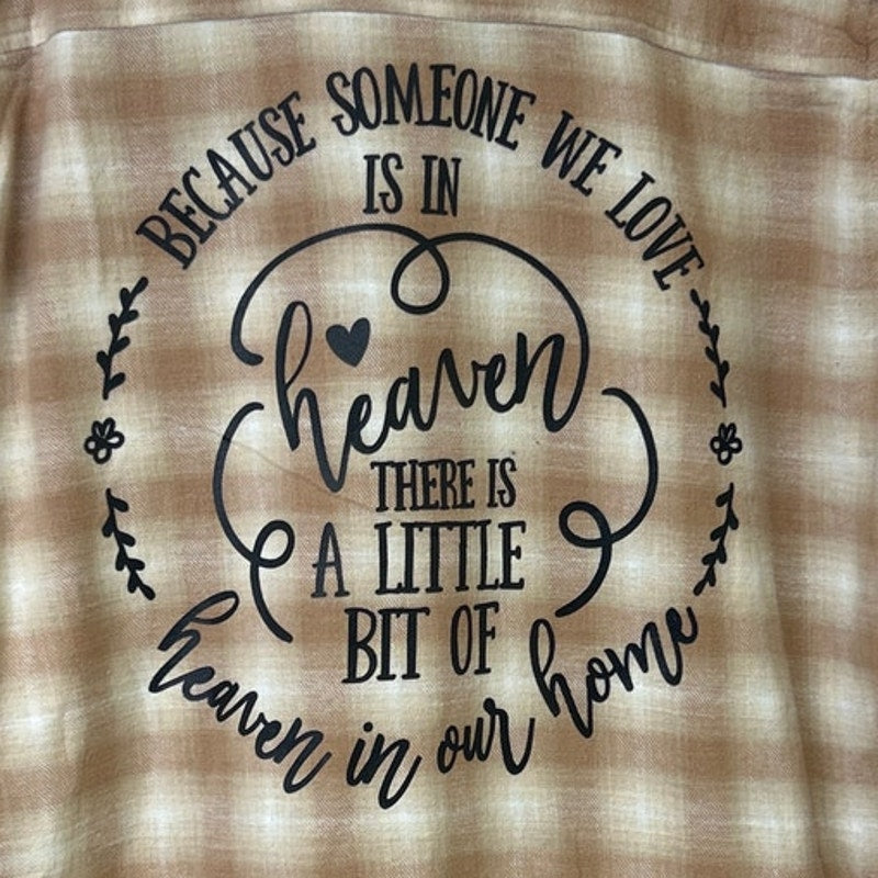 New Womens XL Little Bit of Heaven Long Sleeve Plaid Flannel Cotton Blend Hoodie