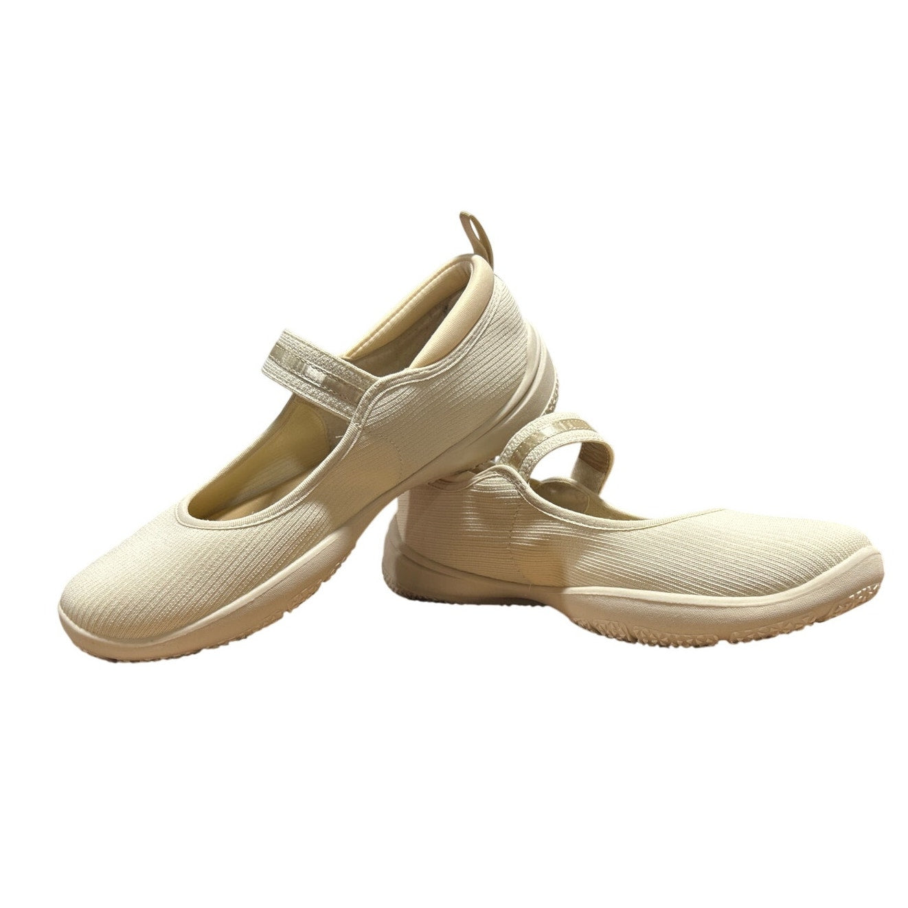 New JSport Womens Size 7.5 Beige Tan Hook Loop Closure Mary Jane Comfort Shoes